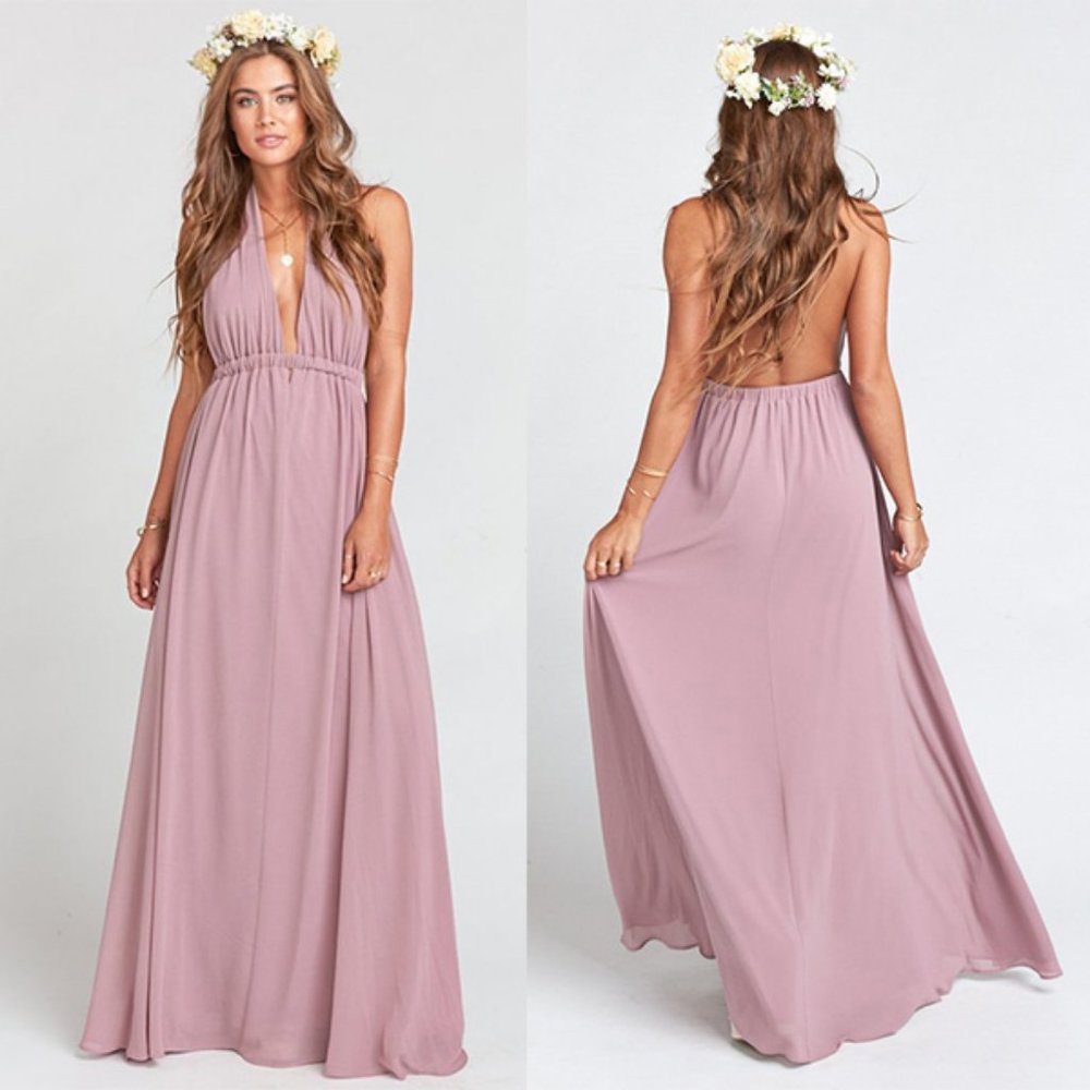 Show Me Your MuMu Luna Halter - Antique Rose Chiff